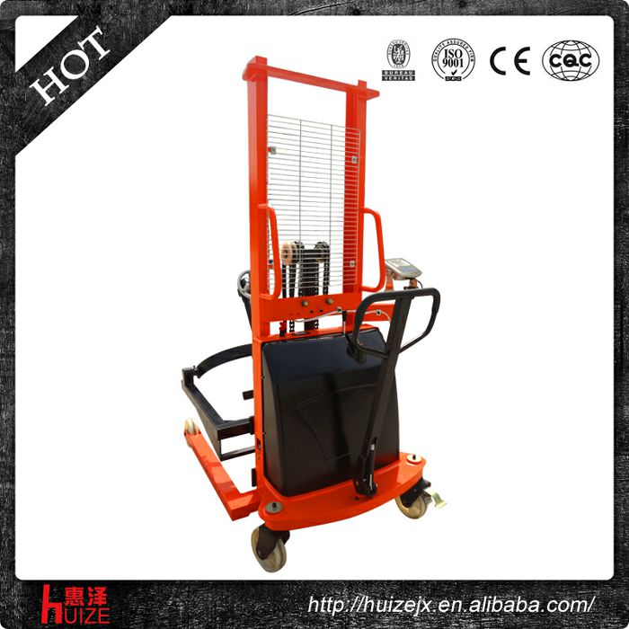 半電動稱重油桶車（夾鐵桶，手搖翻轉(zhuǎn)倒料）